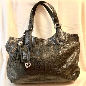 BRIGHTON ~Gorgeous Croc Embossed Leather Bag Purse